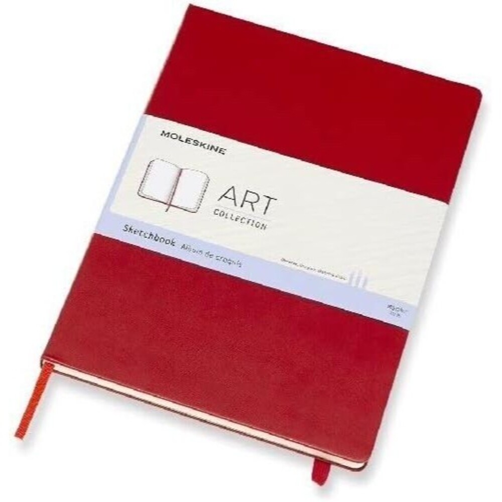 Moleskine Art Sketchbook, Hard Cover, A4 8.25" x 11.75" Plain/Blank, Scarlet 96